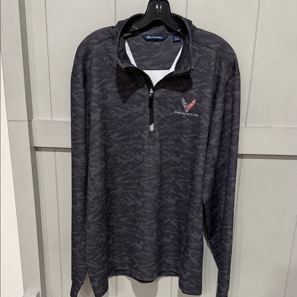 Cutter & Buck x Corvette | Black and Gray Camo Quarter-Zip